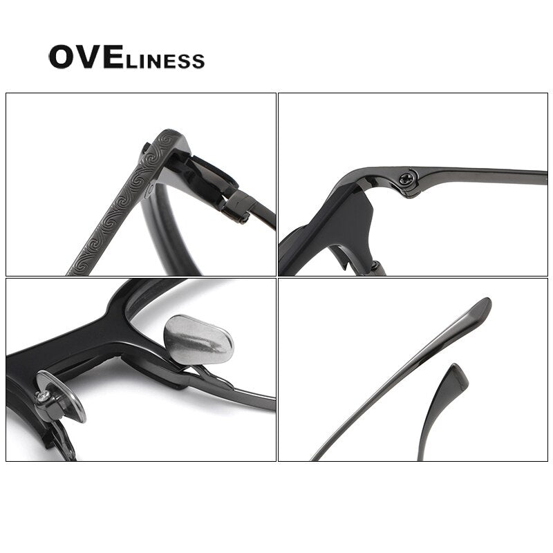 Oveliness Unisex Full Rim Square Titanium Eyeglasses Lynx Full Rim Oveliness   