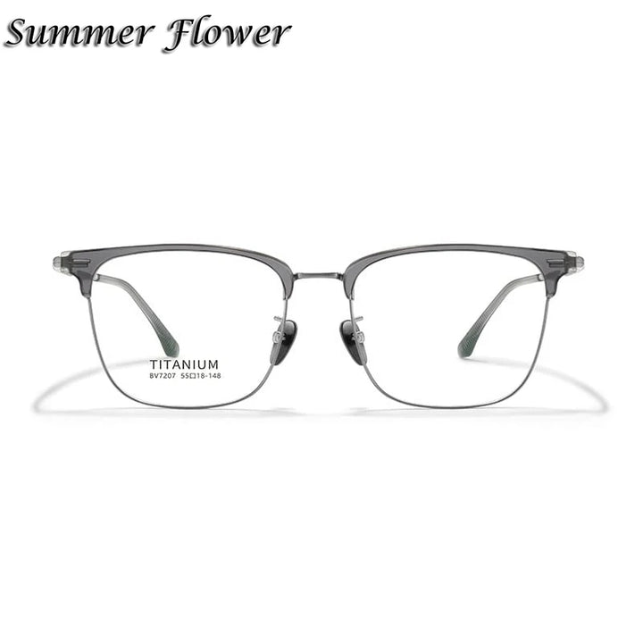 Summer Flower Unisex Full Rim Square Tr 90 Alloy Eyeglasses 67207