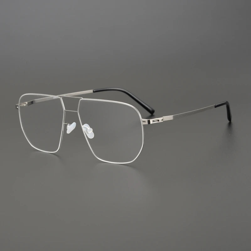 Black Mask Women's Full Rim Square Double Bridge Steel Eyeglasses 195136