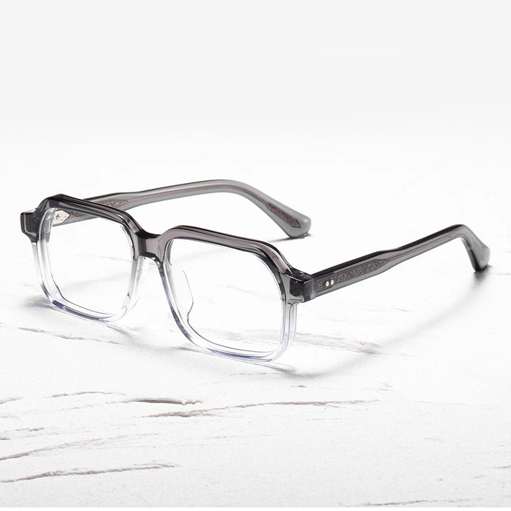 Nobler Unisex Full Rim Flat Top Square Acetate Eyeglasses 44309 Full Rim Nobler   