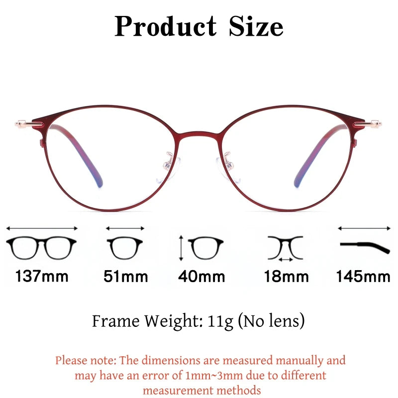 Yimaruili Unisex Full Rim Cat-Eye Pure Titanium Eyeglasses 23049 — view 2 | Yimaruili at FuzWeb