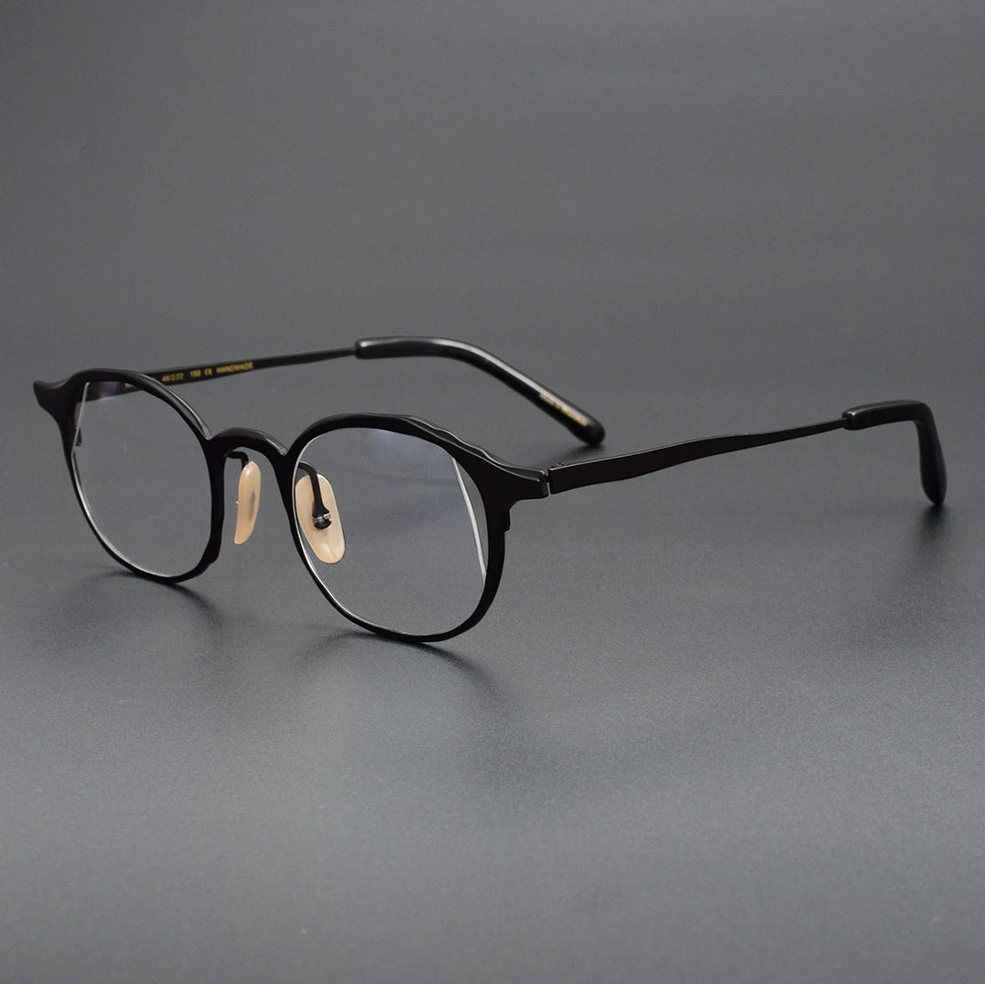 Muzz Unisex Full Rim Square Round Titanium Eyeglasses 87747