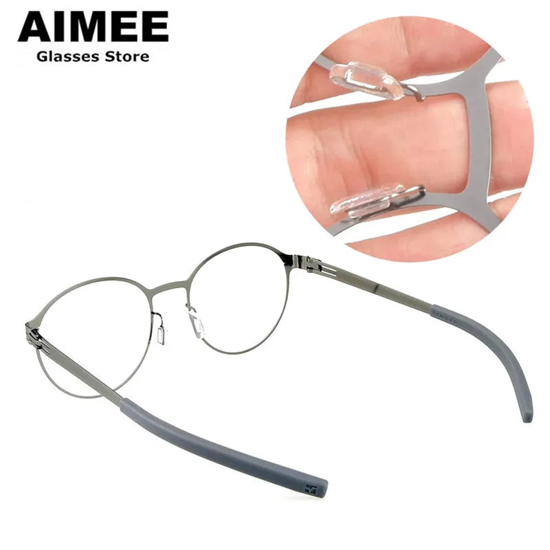 Aimee Women's Full Rim Oval Round Screwless Steel Eyeglasses 1178 Full Rim Aimee   