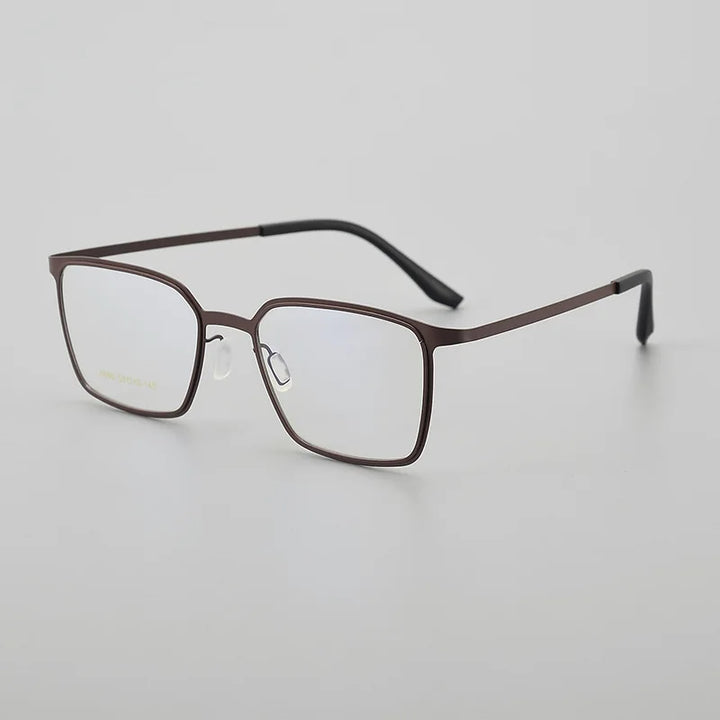 Hewei Unisex Full Rim Square Cat Eye Titanium Eyeglasses 6690 Full Rim Hewei brown  