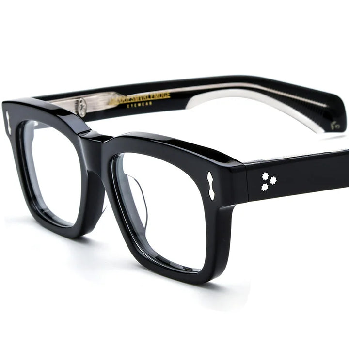 Nobler Women's Full Rim Brow Line Square Thick Acetate Eyeglasses 13619