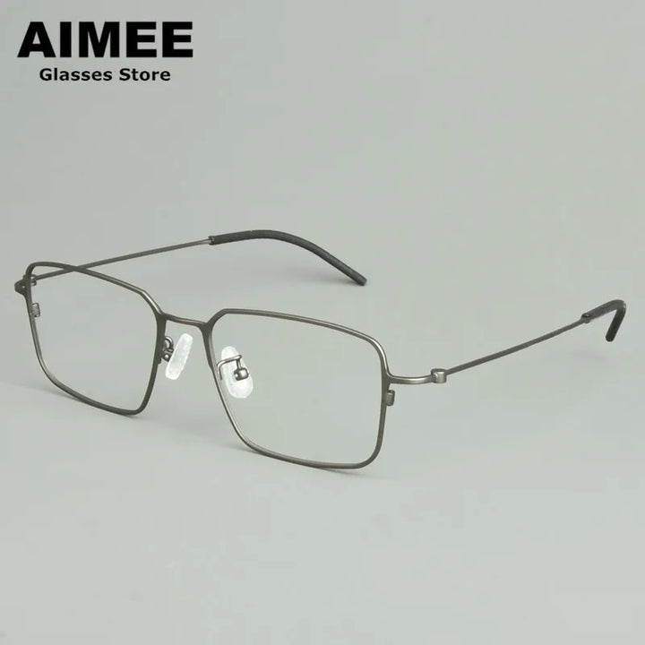 Aimee Unisex Full Rim Square Titanium Eyeglasses 15502 Full Rim Aimee Gun-Grey  