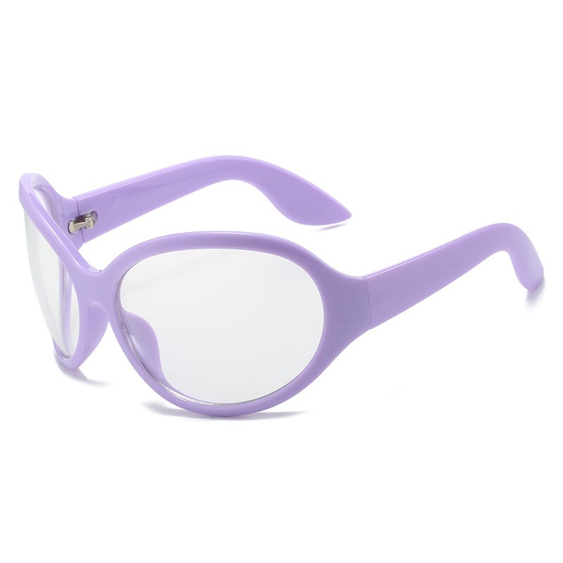 CCSpace Women's Full Rim Oversized Oval PC Eyeglasses 56356 Full Rim CCspace Purple  