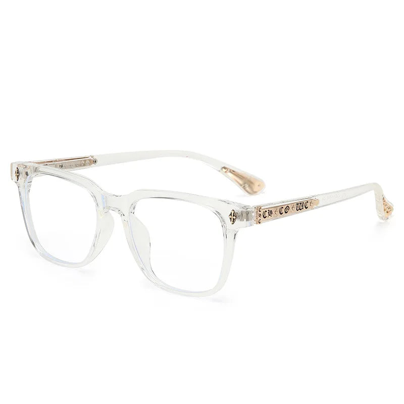 KatKani Unisex Full Rim Square Acetate Eyeglasses 494610 Full Rim KatKani Eyeglasses Transparent Gold CHINA