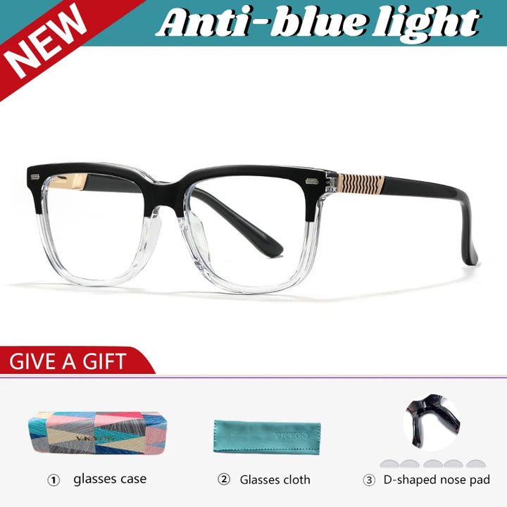 Vicky Unisex Full Rim Square Tr 90 Alloy Reading Glasses 360030