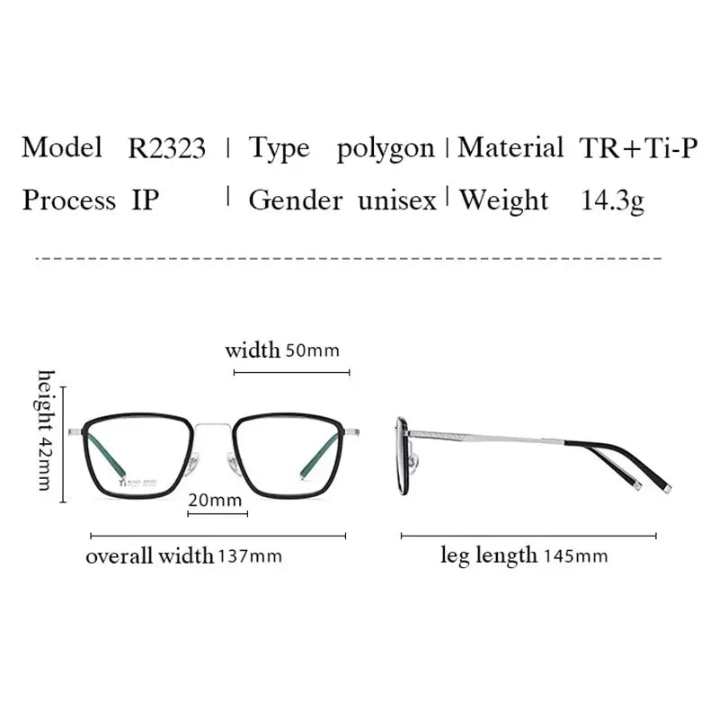 Hotochki Womens Full Rim Square Titanium Frames 232300 — view 2 | Hotochki at FuzWeb