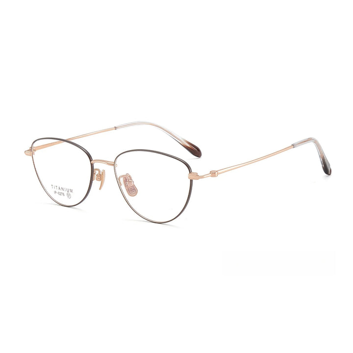 Yimaruili Women's Full Rim Oval Cat Eye Titanium Eyeglasses 62761