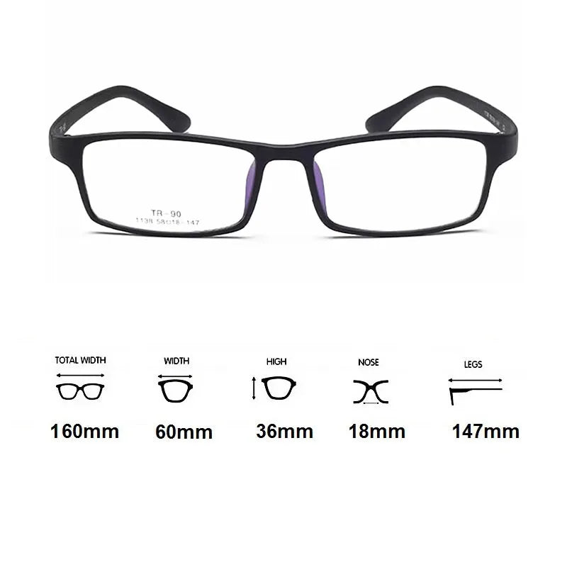 Hdcrafter Men's Full Rim Big Rectangle Tr 90 Acetate Eyeglasses 41137 Full Rim Hdcrafter Eyeglasses   