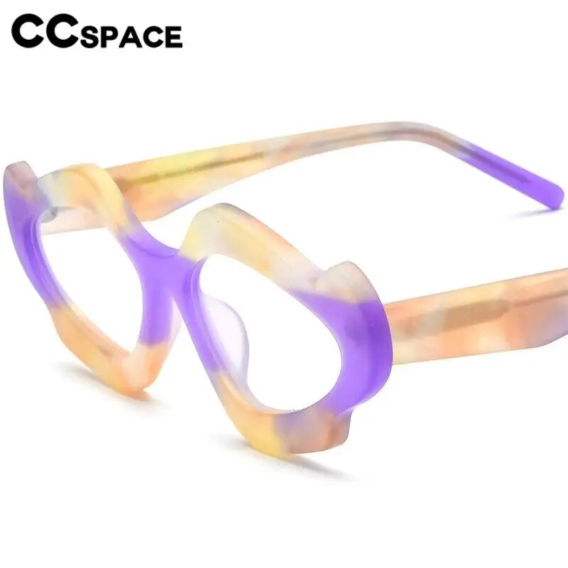 CCSpace Unisex Full Rim Oval Cat Eye Acetate Eyeglasses 57012 Full Rim CCspace   