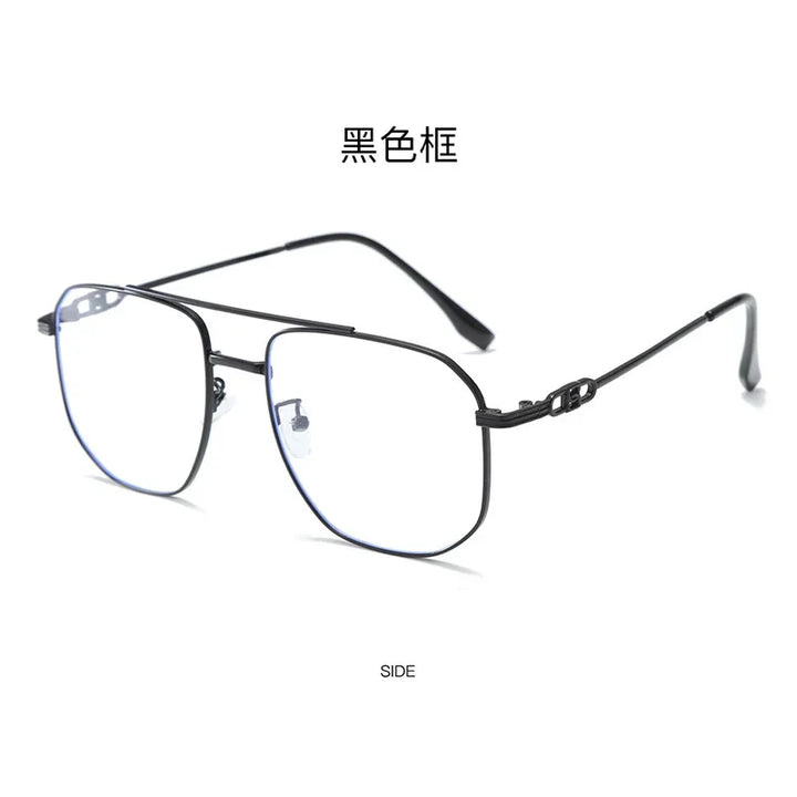 Aror Men's Full Rim Square Double Bridge Alloy Eyeglasses 34942