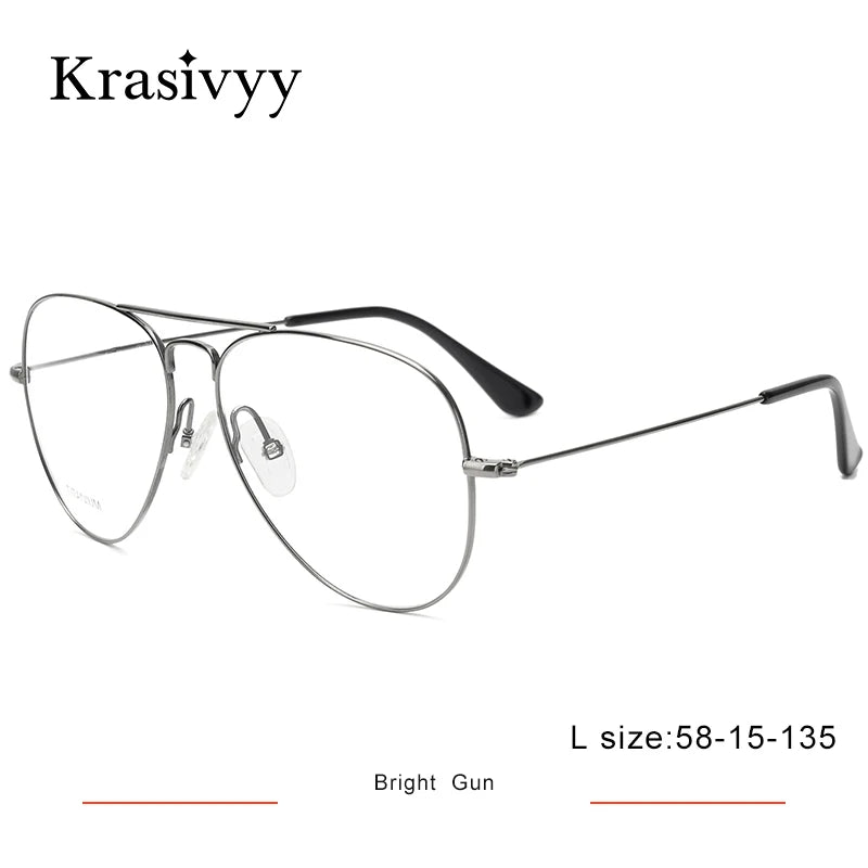 Krasivyy Unisex Full Rim Oval Double Bridge Titanium Eyeglasses 716050