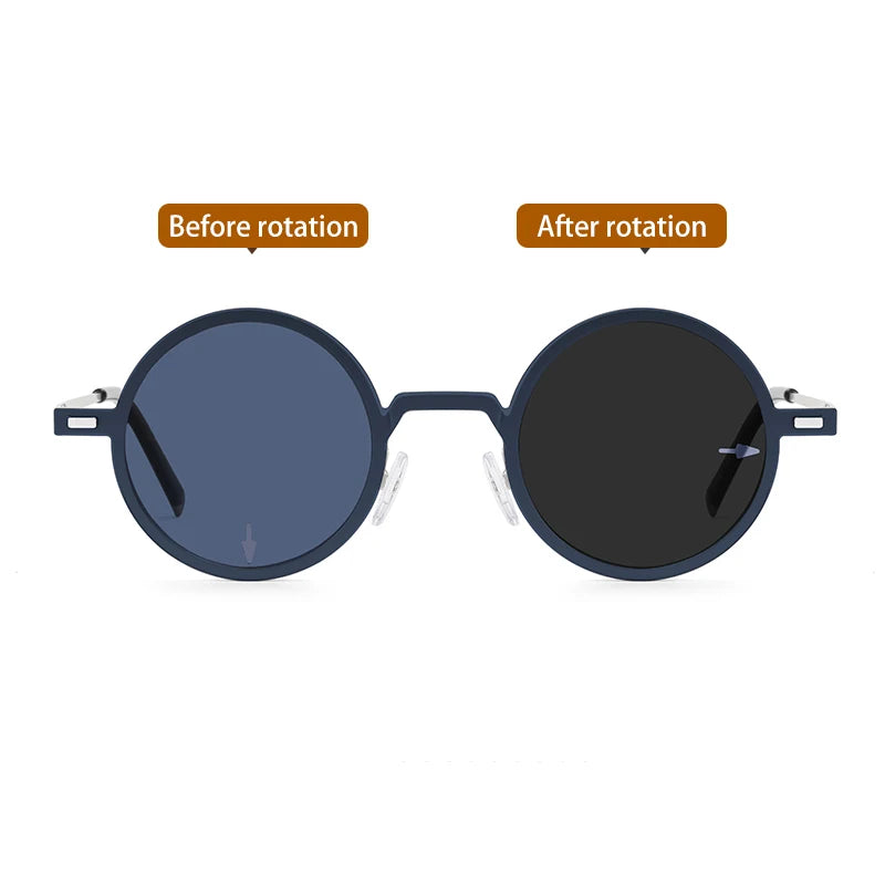 Vicky Women's Full Rim Round Steel Myopic Reading Glasses Clip On Sunglasses 520436