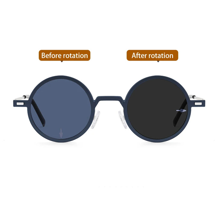 Vicky Women's Full Rim Round Steel Myopic Reading Glasses Clip On Sunglasses 520436