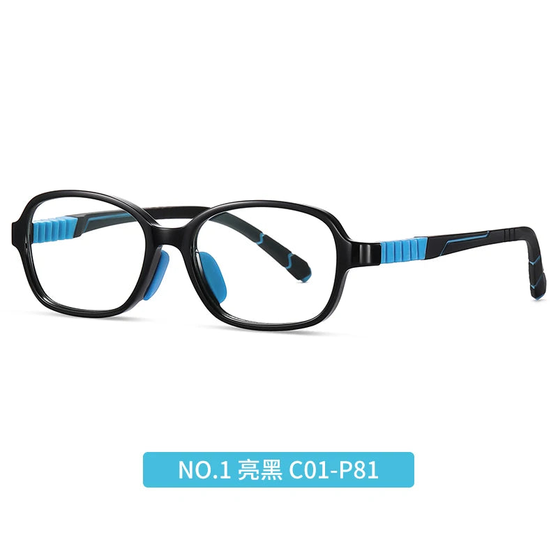 Vicky Unisex Youth's Full Rim Oval Tr 90 Silicone Eyeglasses V0818 Full Rim Vicky ZC818-C01-P81 CHINA 