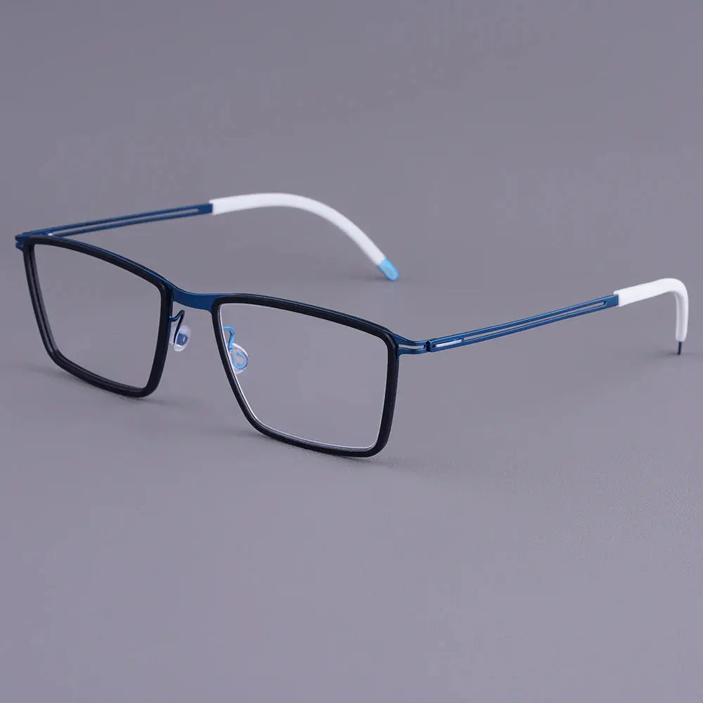 Bobbie 410974 Women’s Screwless Acetate Full Rim Square Titanium Frames FuzWeb