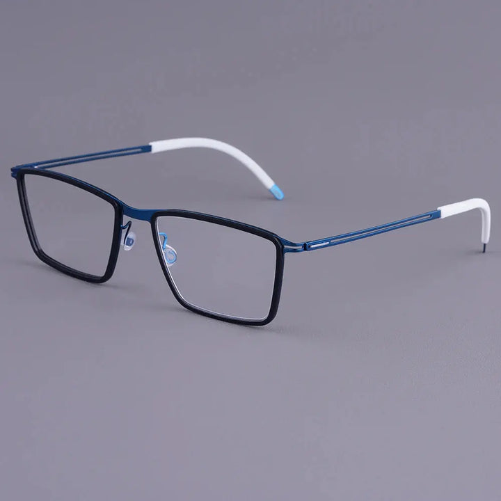Bobbie 410974 Women’s Screwless Acetate Full Rim Square Titanium Frames FuzWeb