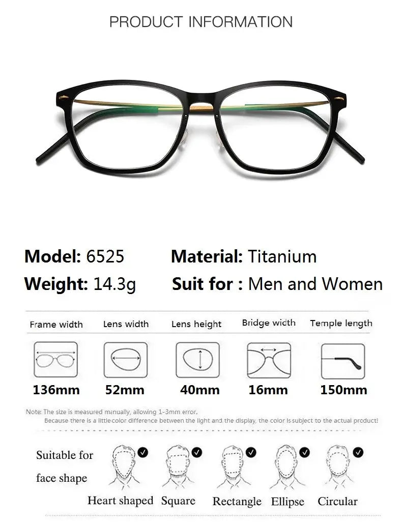 Bobbie Full Rim 652500 Women's Titanium Square Frames FuzWeb