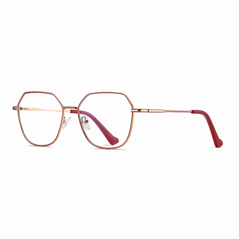 Ralferty Women's Full Rim Flat Top Polygon Alloy Eyeglasses 33040