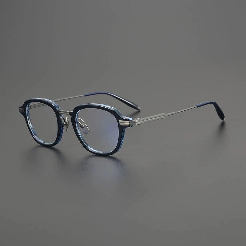 Gatenac Unisex Full Rim Square Acetate Titanium Eyeglasses G9828