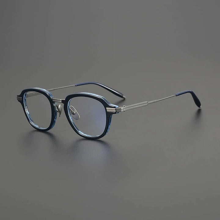 Gatenac Unisex Full Rim Square Acetate Titanium Eyeglasses G9828