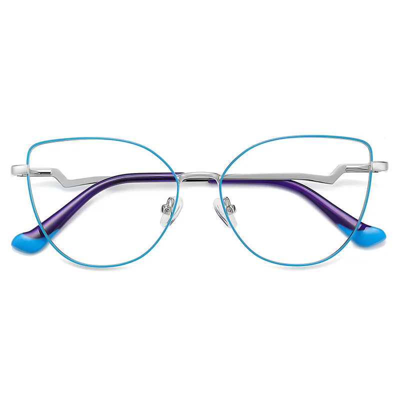 Zirosat Women's Full Rim Oval Cat Eye Alloy Eyeglasses 53043