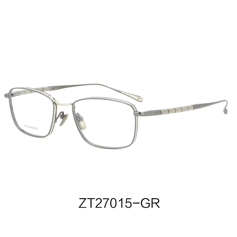 Aimee Men's Full Rim Square Titanium Eyeglasses 27015 Full Rim Aimee GRAY  