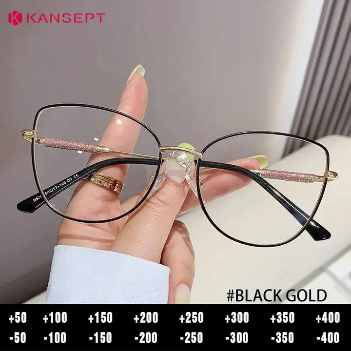 Kansept Unisex Full Rim Cat Eye Metal Frames 957610 FuzWeb