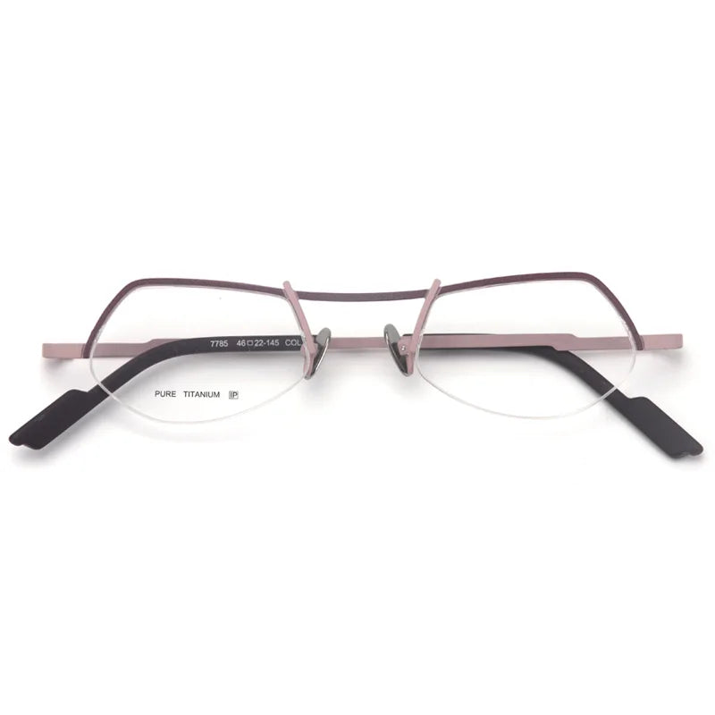 Muzz T7785 unisex small semi-rimless titanium prescription eyeglasses — view 5