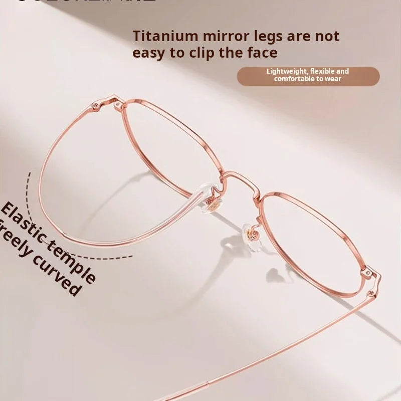 Xbora Women's Full Rim Flat Top Oval Titanium-Alloy Eyeglasses 123244