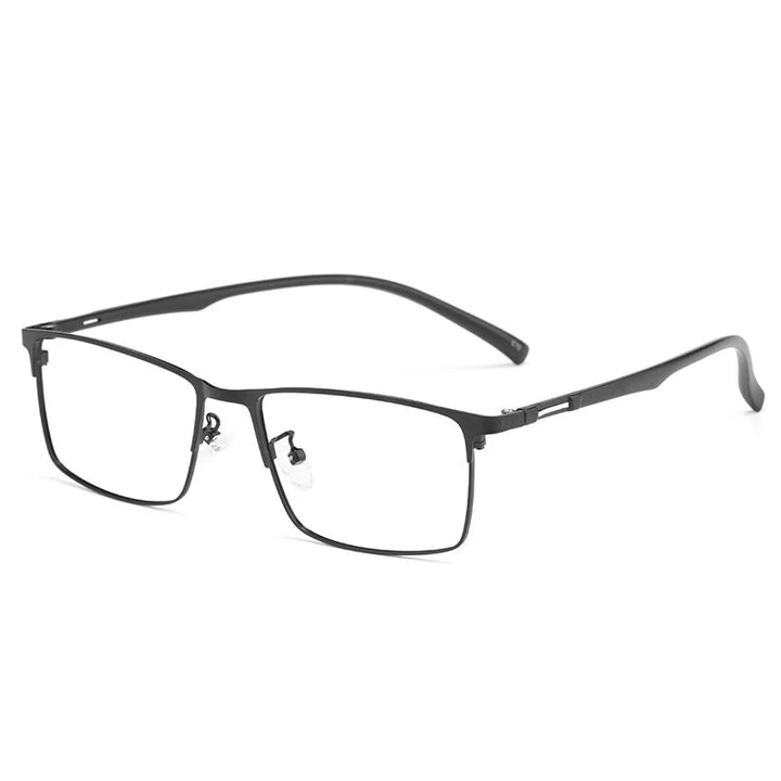 Reven Jate Unisex Full Rim Square Titanium Alloy Eyeglasses 89028 Full Rim Reven Jate Matte black