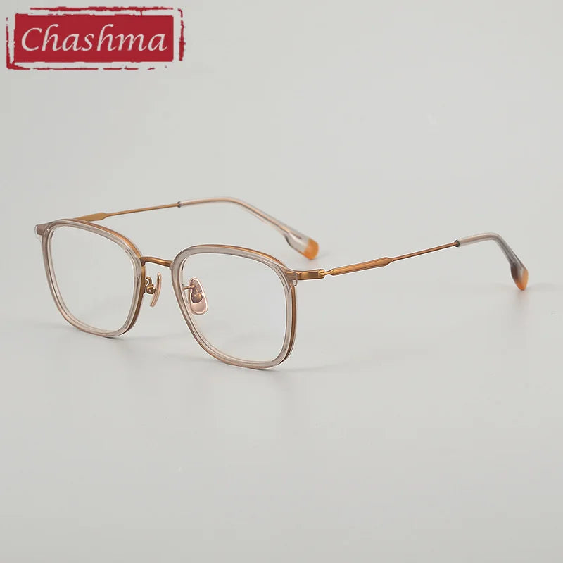 Chashma Ottica Men's Full Rim Square Acetate Titanium Eyeglasses 412808