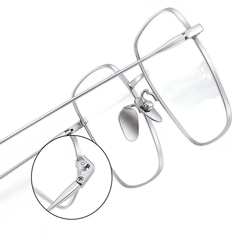 Muzz Unisex Full Rim Oversized Square Titanium Eyeglasses 121219 Full Rim Muzz   