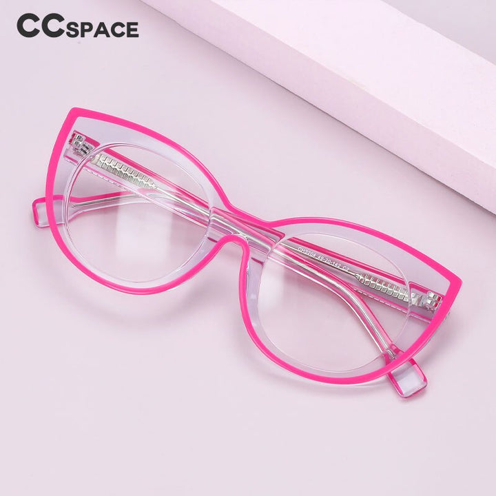 CCspace Women's Full Rim Cat Eye Acetate Fiber Eyeglasses 56471 Full Rim CCspace   