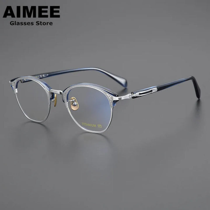 Aimee Unisex Full Rim Square Titanium Acetate Eyeglasses 5051 Full Rim Aimee   