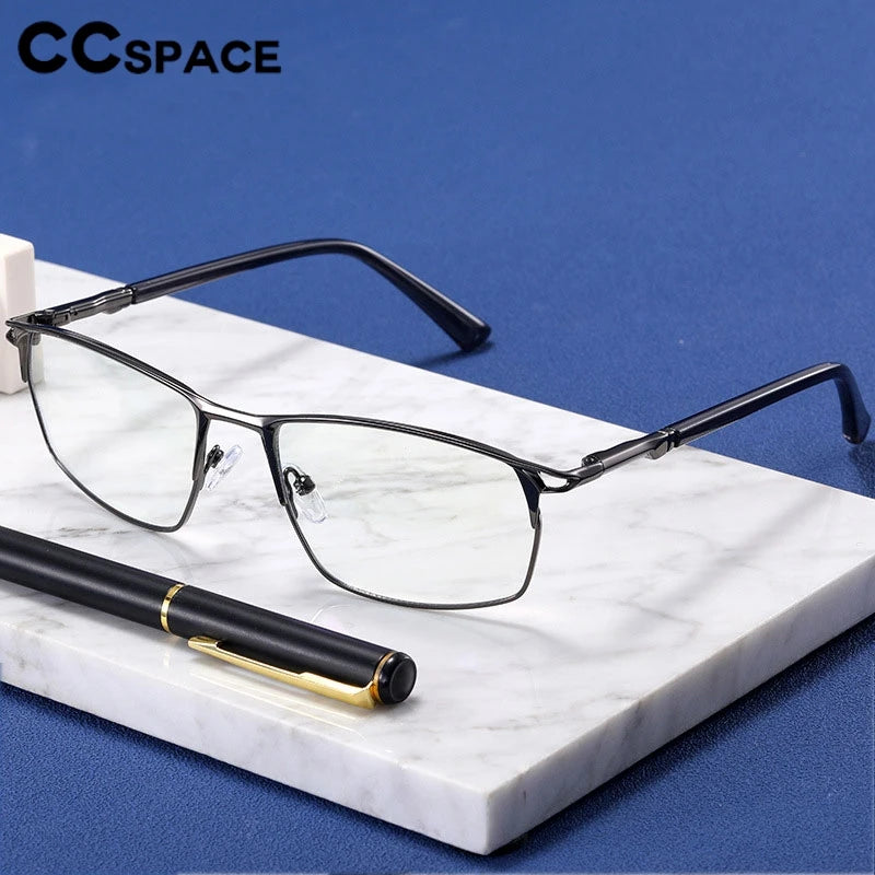 CCspace Unisex Full Rim Irregular Square Alloy Eyeglasses 301402 Full Rim CCspace   