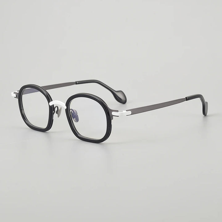 Muzz Unisex Full Rim Oval Square Acetate Titanium Eyeglasses 817003