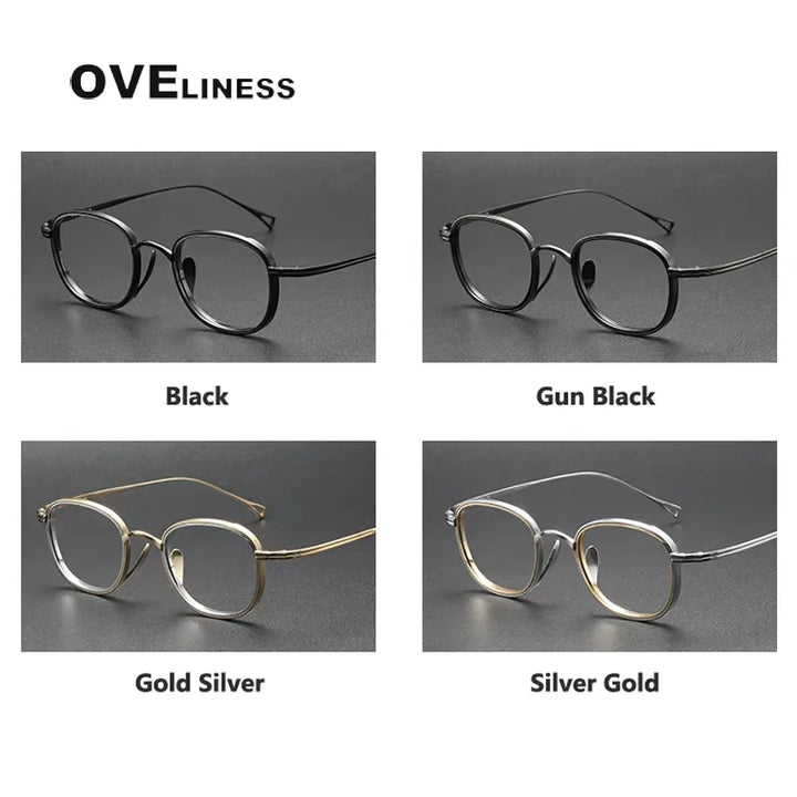 Oveliness Unisex Full Rim Square Titanium Acetate Eyeglasses 41221 Full Rim Oveliness   