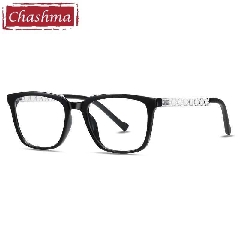 Chashma Ottica Unisex Full Rim Square Tr 90 Titanium Eyeglasses 474017