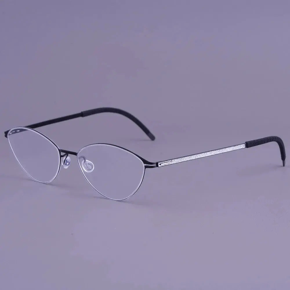 Aimee Unisex Full Rim Oval Titanium Screwless Eyeglasses 481465 FuzWeb