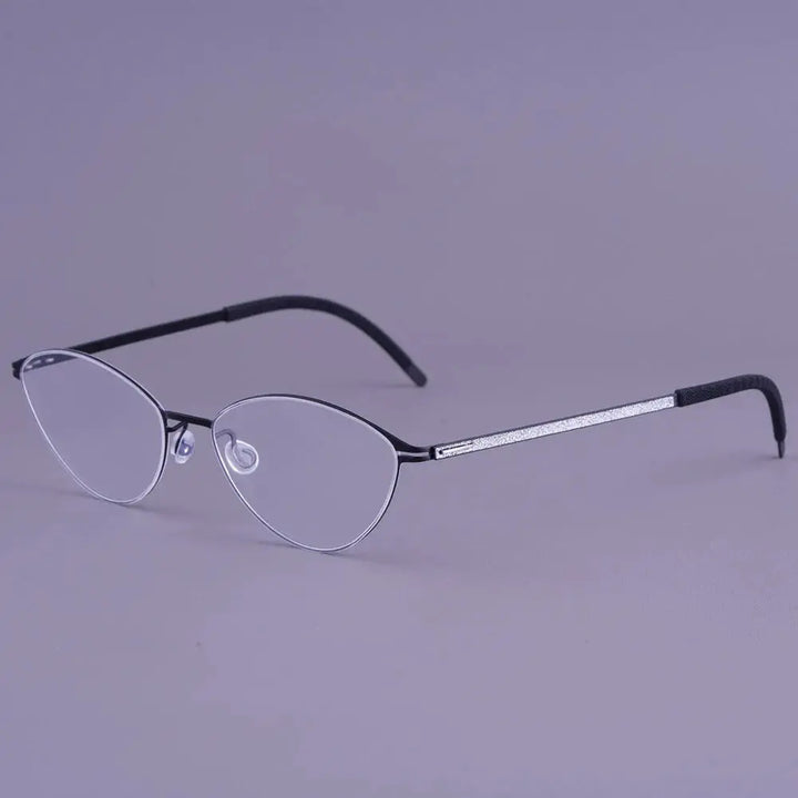 Aimee Unisex Full Rim Oval Titanium Screwless Eyeglasses 481465 FuzWeb