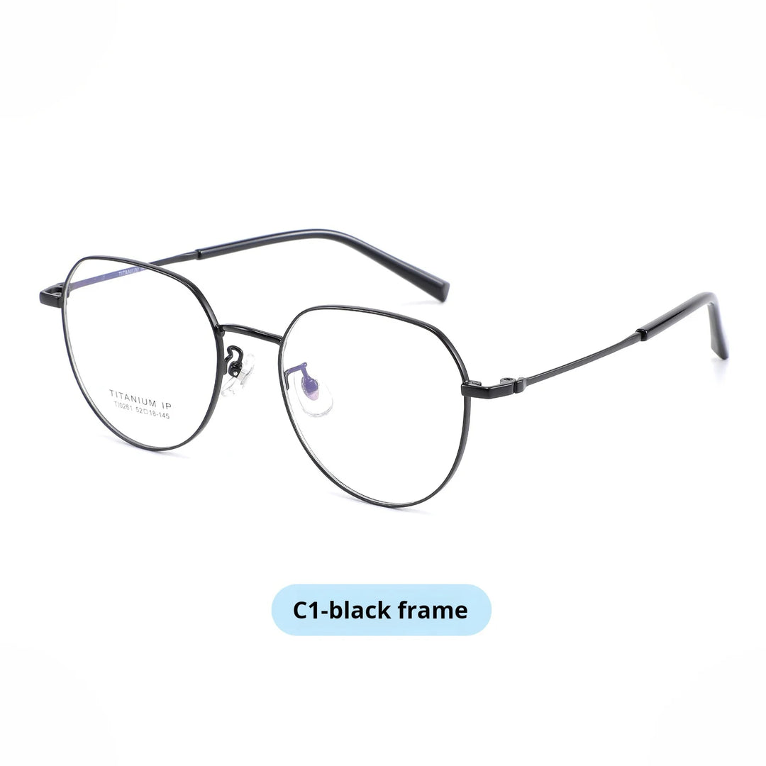 Xbora Unisex Full Rim Polygonal Pure Titanium Eyeglasses TI0261 — view 8 | Xbora at FuzWeb