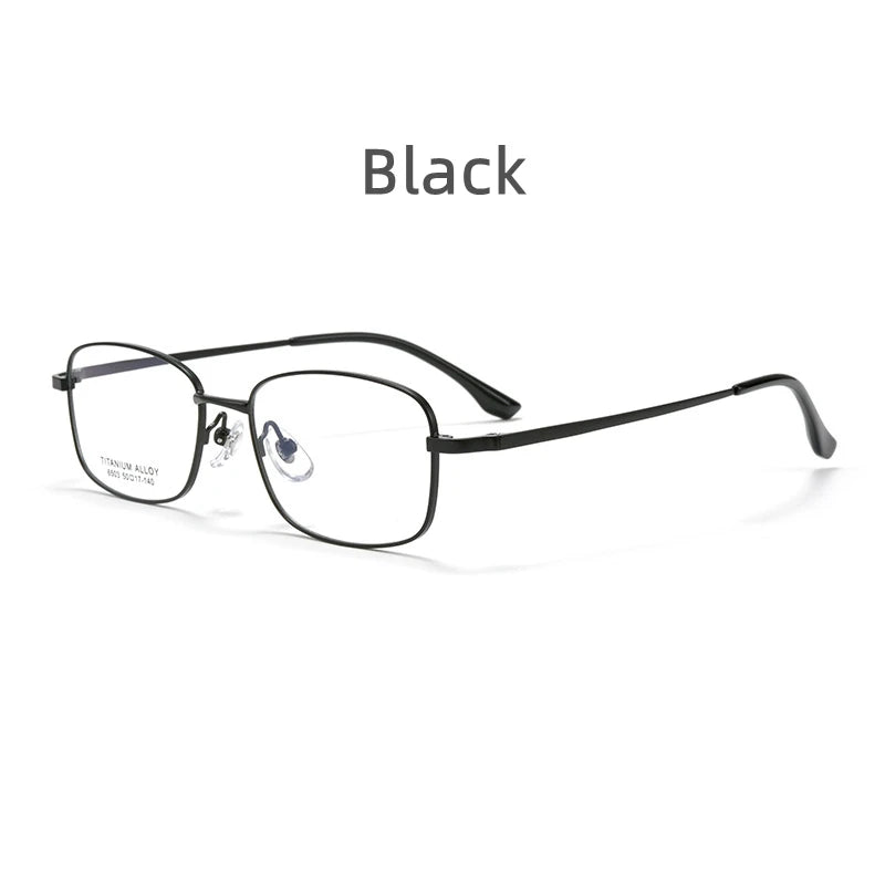 Kocolior Unisex Full Rim Small Square Titanium Eyeglasses 6052 Full Rim Kocolior Black  