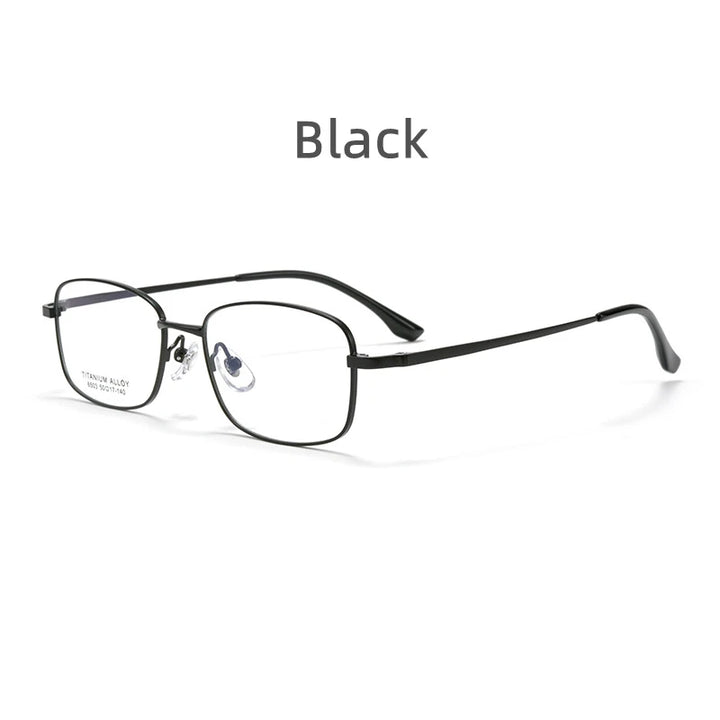 Kocolior Unisex Full Rim Small Square Titanium Eyeglasses 6052 Full Rim Kocolior Black  