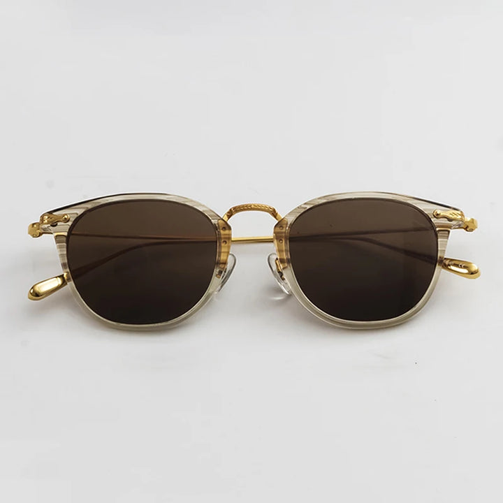 Black Mask Unisex Full Rim Square Titanium Acetate Sunglasses 75307