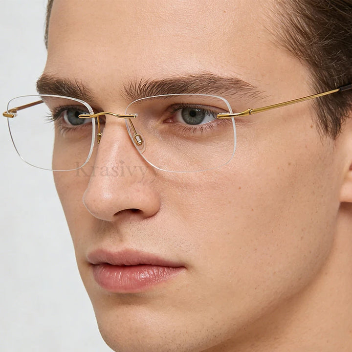 Krasivyy Unisex Rimless Square Titanium Prescription Eyeglasses KR16021 - view 2
