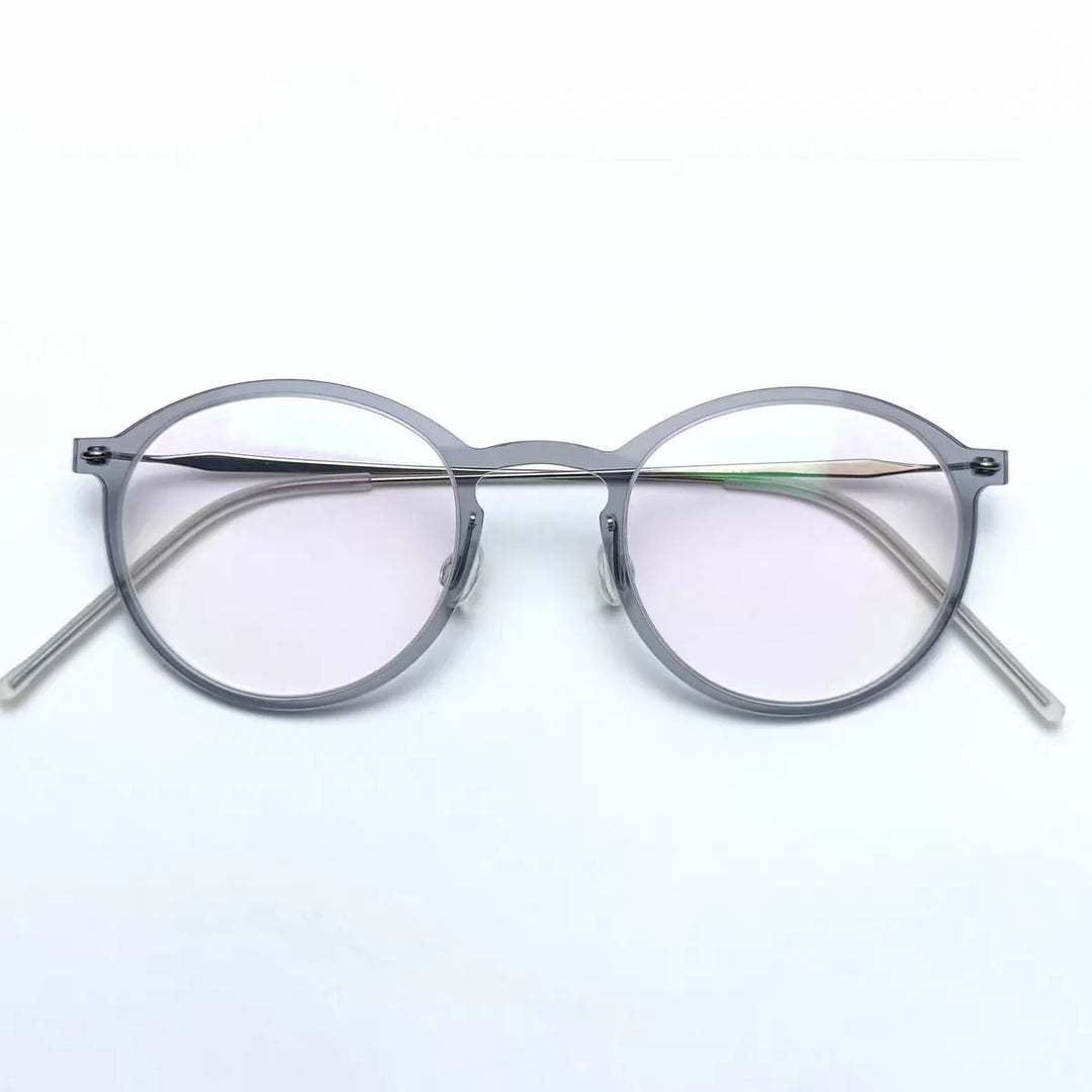 Bobbie Unisex Full Rim Round Titanium Eyeglasses 6541
